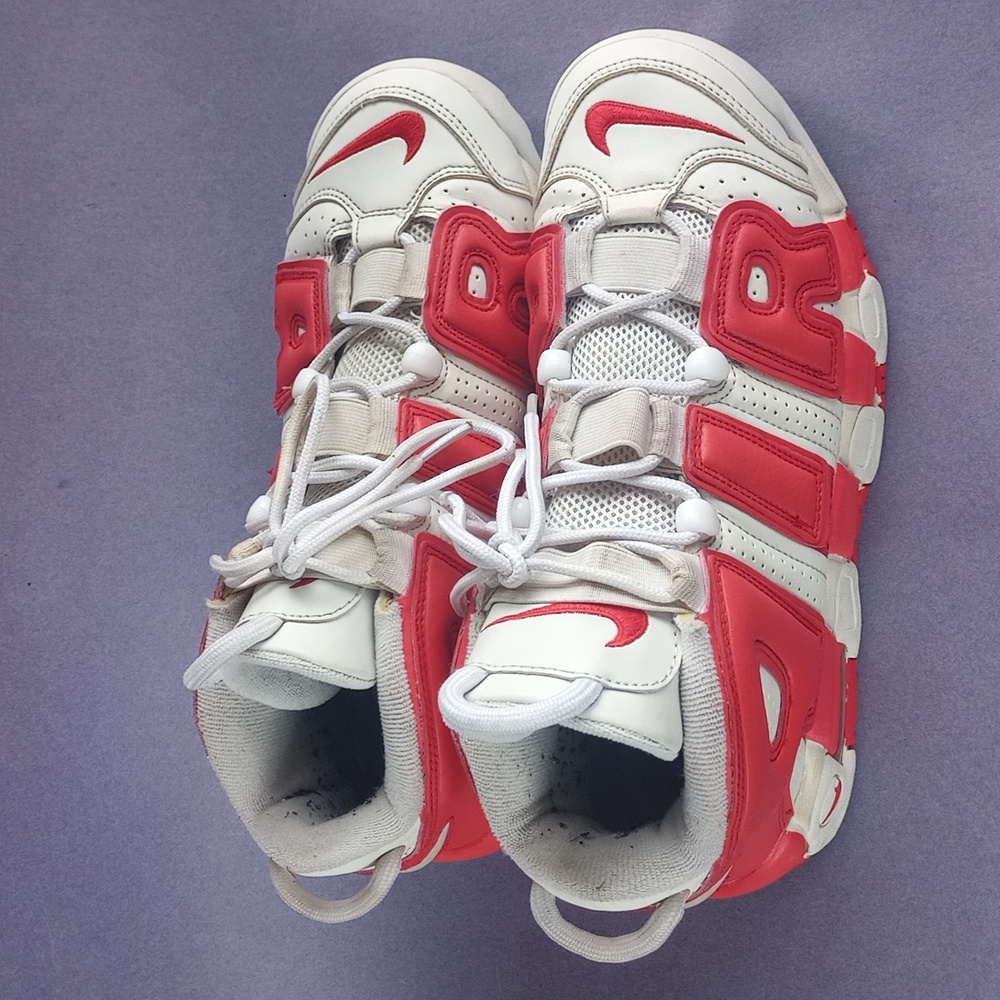 Nike Air More Uptempo Varsity Red Athletic Shoes 414962-100 - Picture 6 of 14